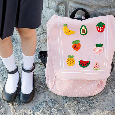 32шт 8 стиля шерсти и полиэстера фруктовые кабошоны DIY-FG0004-02-1