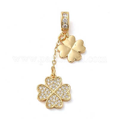 Латунь микропаве прозрачный кубический цирконий европейские подвески с подвесками KK-G483-13G-1