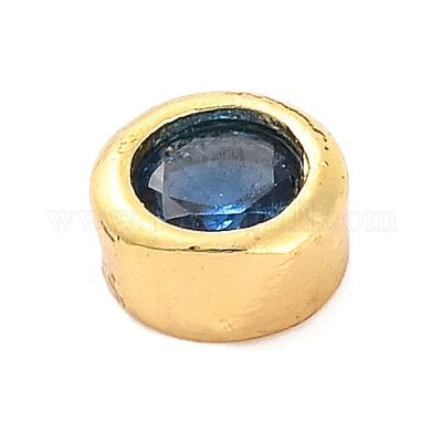 Покрытие стойки плоские круглые латунные кабошоны из микропаве из кубического циркония KK-F874-03G-11-1