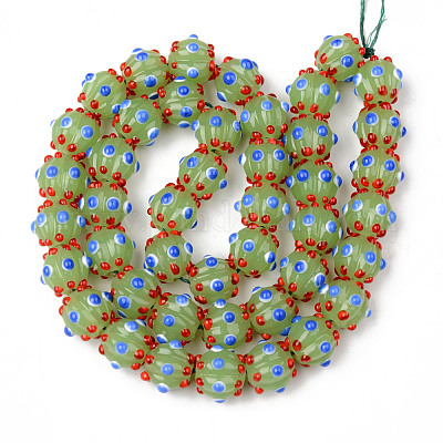 Бусы лэмпворк ручной работы LAMP-N021-007E-1