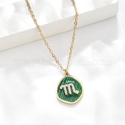 Ожерелья с подвеской в виде созвездия из нержавеющей стали 304 с микропаве из кубического циркония NJEW-R021-01G-06-1