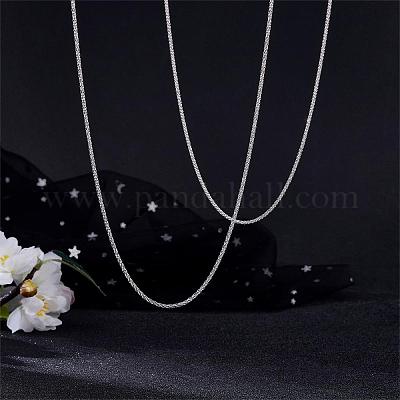 Collana a catena sottile e delicata in argento sterling placcato rodio anti-ossidazione da 925 per donna e uomo all'ingrosso