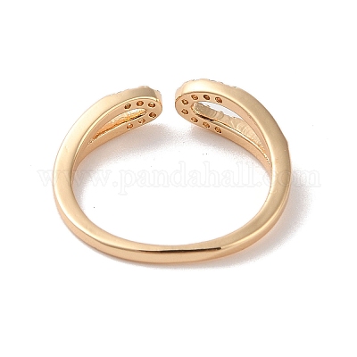 Открытые манжеты из латуни с микропаве кубический цирконий RJEW-K263-03KCG-1