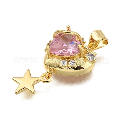 Латунные микро проложить кубического циркония подвески KK-K401-02D-G-1