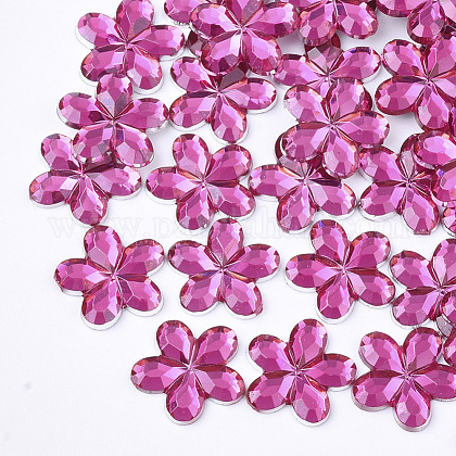 プラスチックカボション 花 マゼンタ 9x9 5x1 5mm 約5000個 袋の通販 Jp Pandahall Com