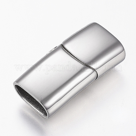 304 Stainless Steel Magnetic Clasps with Glue-in Ends X-STAS-G157-14P-14x8mm-1