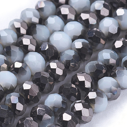 Chapelets de perles en rondelles facettées en verre électrolytique X-EGLA-D020-3x2mm-04-1