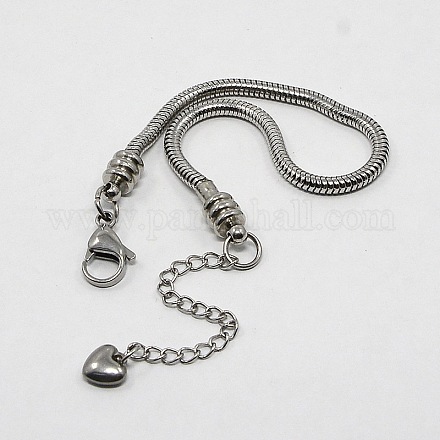 304 acero inoxidable pulseras de cadenas de serpiente redondas europeas STAS-J015-06-1