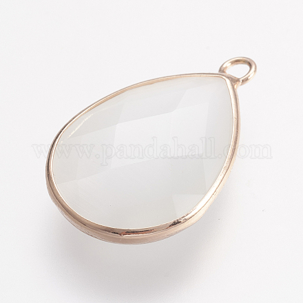 Brass Cat Eye Pendants GLAA-E400-01A-1