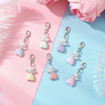 Подвески из искусственного жемчуга из акрила и АБС-пластика в стиле ремесла HJEW-JM03611-1