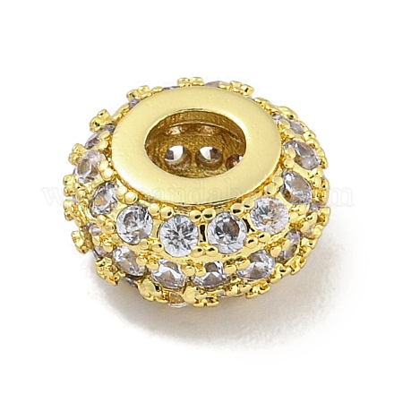 Стойки обшивки латунь микро проложить кубического циркония бусы KK-B091-03G-01-1