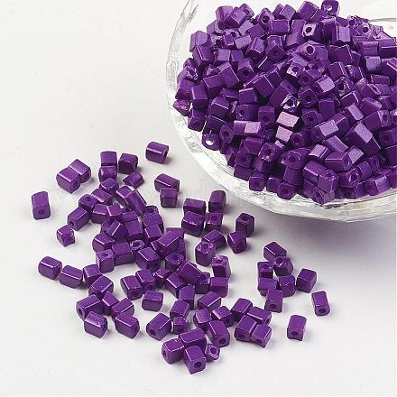 Cube Opaque Colours Glass Seed Beads X-SEED-R026-A08-1