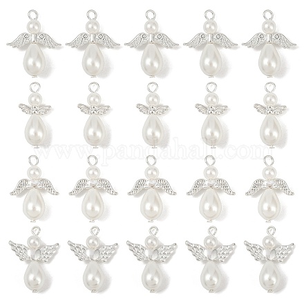 20 шт. 4 стиля стеклянных жемчужин и жемчужин из АБС-пластика PALLOY-JF04103-1