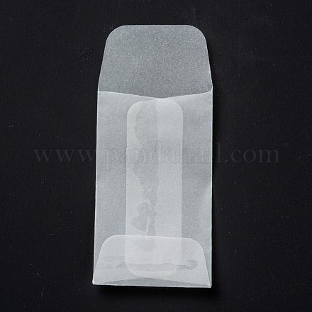 長方形の半透明のパーチメント紙バッグ  ギフトバッグやショッピングバッグ用  透明  68mm  バッグ：50x30x0.3mm CARB-A005-01A-1