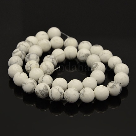 Round Synthetical Howlite Beads Strands G-N0120-02-8mm-1