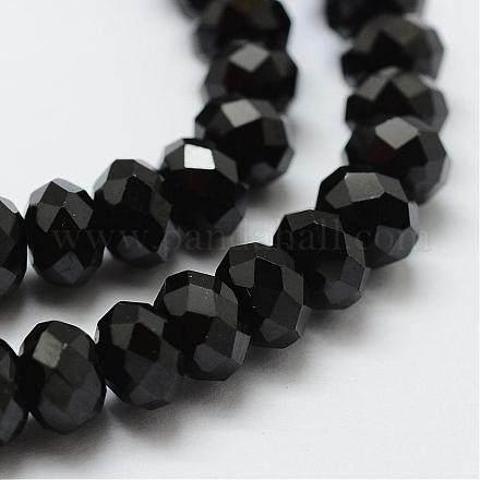 Chapelets de perles en spinelle noir naturel G-E366-06-4x6mm-1
