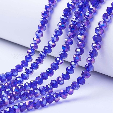 Chapelets de perles en verre électroplaqué EGLA-A034-T6mm-B15-1