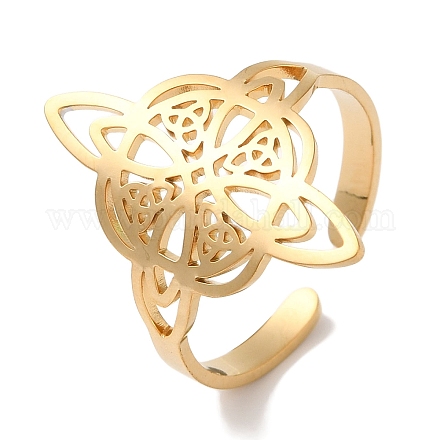 Кольца-манжеты из нержавеющей стали 304 с узелками ведьмы для женщин AJEW-U005-01G-1