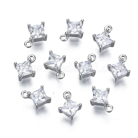Long-Lasting Plated 925 Sterling Silver Cubic Zirconia Charms STER-ZX003-01P-NF-1