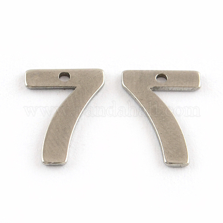 201 Stainless Steel Number Charms STAS-S035-07-1