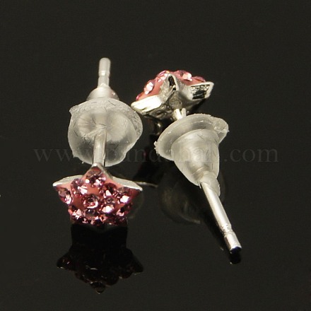 925 orecchini a bottone in argento sterling con strass di cristallo austriaco SWARJ-D045-508-1