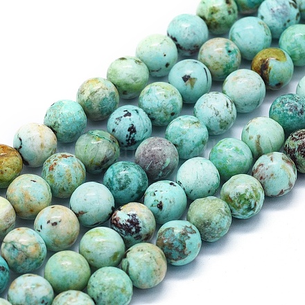 Natürliche peruanische türkisfarbene (Jaspis) Perlenstränge G-E561-11-8mm-A-1