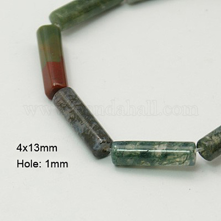 Natural Moss Agate Beads Strands G-G135-4-1