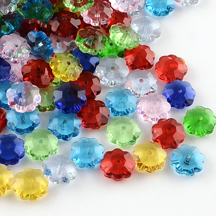 Flower Transparent Glass Beads GLAA-R160-M-1