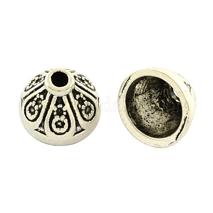 Apetalous tibetischen Stil Legierung Perlenkappen TIBE-5314-AS-FF-1