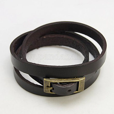 Bracelets triple enveloppe en cuir BJEW-C300-8-1