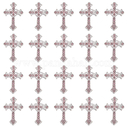 20 шт. крестообразные посеребренные кабошоны из цинкового сплава MRMJ-HY0001-31-1