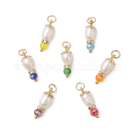7шт 7 цвета натуральный культивированный пресноводный жемчуг подвески PALLOY-JF04688-1