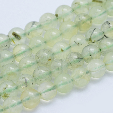 Chapelets de perles en préhnite naturelle G-L478-37-6mm-1