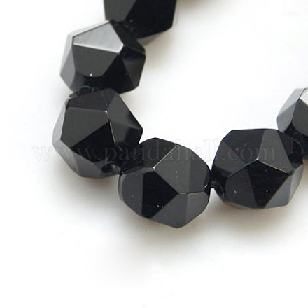 Natural Black Onyx Beads Strands G-C072-6mm-1-1