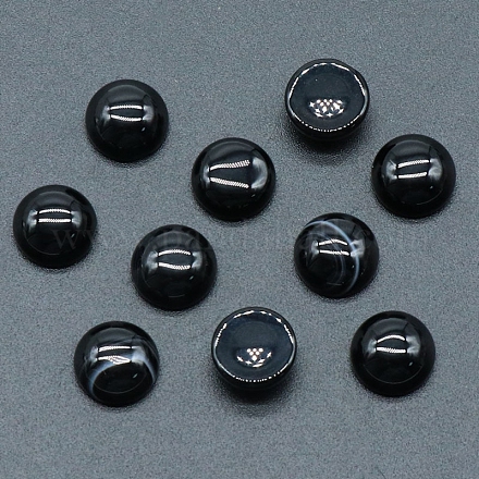 Кабошоны из натурального окрашенного и нагретого черного агата PW-WG51238-12-1