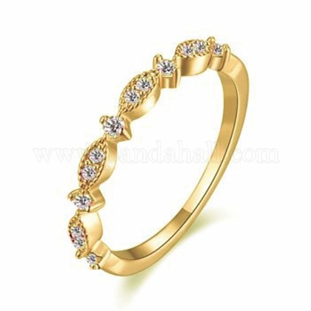 Romantic Brass Cubic Zirconia Finger Rings RJEW-BB34188-C-7-1