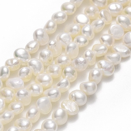 Brins de perles de culture d'eau douce naturelles PEAR-A005-05D-01-1