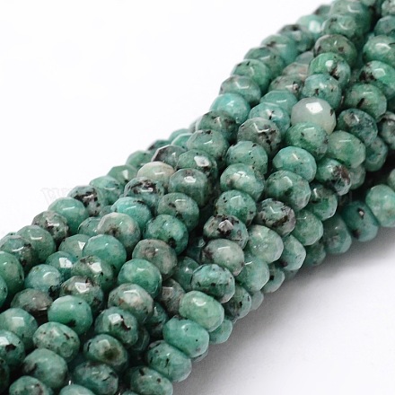 Gefärbte natürliche Malaysia Jade Rondelle Perlen G-E316-2x4mm-23-1