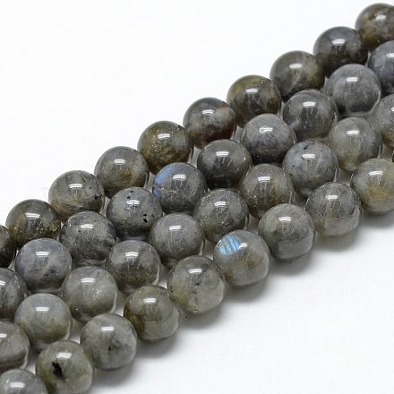 Natural Labradorite Beads Strands X-G-R446-8mm-14-1