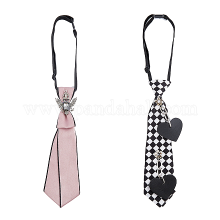 2Pcs 2 Style Polyester Children Suit Necktie AJEW-FG0002-41A-1