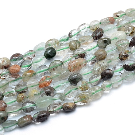 Chapelets de perles en quartz lodolite naturel X-G-L550A-07-1