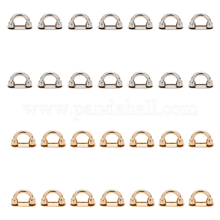 CHGCRAFT 28Pcs 2 Colors Alloy D-Ring Suspension Clasps with Screw for Bag Buckle Accessories Making FIND-CA0007-31-1