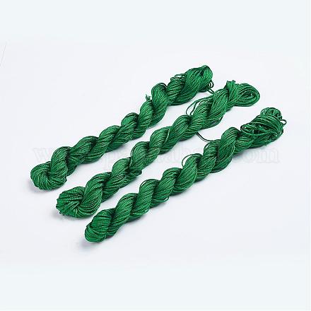 ナイロン糸  作るカスタム織りブレスレットのためのナイロン製のアクセサリーコード  濃い緑  2mm  約13.12ヤード（12m）/バンドル  10のバンドル/袋  約131.23ヤード（120m）/バッグ NWIR-R002-2mm-14-1