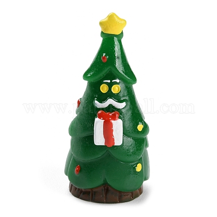 樹脂のクリスマスツリーの飾り  マイクロ風景雪景色の装飾  濃い緑  21x45mm DJEW-P005-01B-1