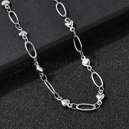 Ожерелья из нержавеющей стали 304 в форме сердца для женщин NJEW-A046-02B-P-1