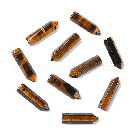 Natural Tiger Eye Pointed Pendants G-D460-01M-1