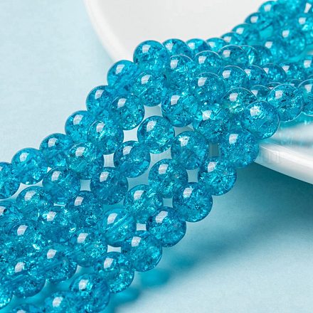 Crackle Glass Beads Strands CCG-Q001-8mm-06-1