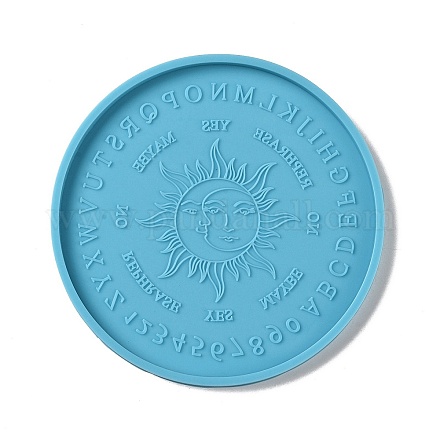Stampi in silicone per uso alimentare sottobicchiere piatto rotondo per divinazione a tema tarocchi fai da te DIY-G083-02D-1