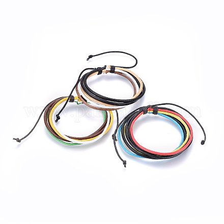 Leather Cord Multi-strand Bracelets BJEW-F347-15-1
