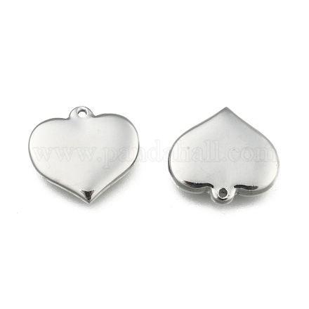 304 Stainless Steel Stamping Blank Tag Heart Pendants STAS-R063-02-1